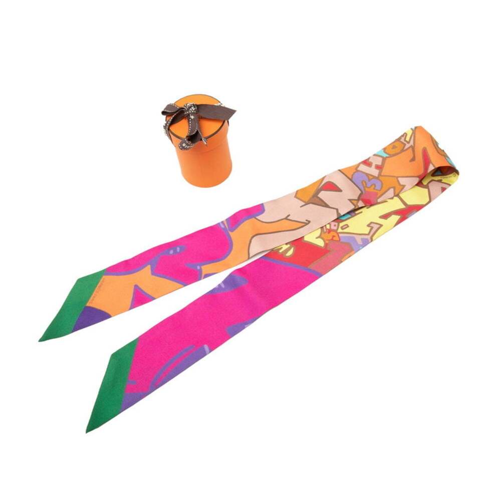 Hermes Twilly Graff Graffiti Scarf Muffler Multicolor Silk Women's HERMES - Picture 6 of 6